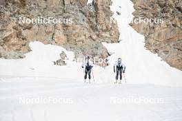 18.06.2024, Tignes, France (FRA): Flora Dolci (FRA), Léna Quintin (FRA), (l-r) - Cross-Country summer training, Tignes (FRA). www.nordicfocus.com. © Authamayou/NordicFocus. Every downloaded picture is fee-liable.