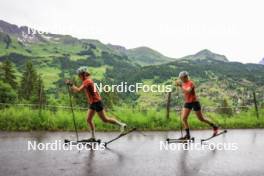 21.06.2024, Les Diablerets, Switzerland (SUI): Nadia Kaelin (SUI), Desiree Steiner (SUI), (l-r) - Cross-Country summer training, Les Diablerets (SUI). www.nordicfocus.com. © Manzoni/NordicFocus. Every downloaded picture is fee-liable.