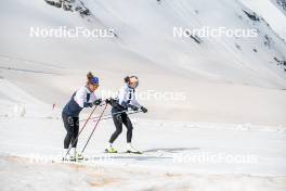 18.06.2024, Tignes, France (FRA): Flora Dolci (FRA), Léna Quintin (FRA), (l-r) - Cross-Country summer training, Tignes (FRA). www.nordicfocus.com. © Authamayou/NordicFocus. Every downloaded picture is fee-liable.