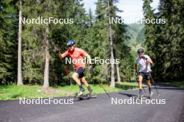 15.08.2024, Ulrichen, Switzerland (SUI): Albert Kuchler (GER), Friedrich Moch (GER), (l-r) - Cross-Country summer training, Ulrichen (SUI). www.nordicfocus.com. © Manzoni/NordicFocus. Every downloaded picture is fee-liable.