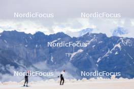 22.06.2024, Les Diablerets, Switzerland (SUI): Valerio Grond (SUI), Ilan Pittier (SUI), (l-r) - Cross-Country summer training on the Glacier 3000, Les Diablerets (SUI). www.nordicfocus.com. © Manzoni/NordicFocus. Every downloaded picture is fee-liable.