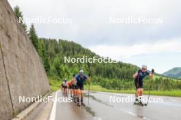 21.06.2024, Les Diablerets, Switzerland (SUI): Beda Klee (SUI), Janik Riebli (SUI), (l-r) - Cross-Country summer training, Les Diablerets (SUI). www.nordicfocus.com. © Manzoni/NordicFocus. Every downloaded picture is fee-liable.