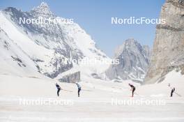 19.06.2024, Tignes, France (FRA): Renaud Jay (FRA), Hugo Lapalus (FRA), Richard Jouve (FRA), (l-r) - Cross-Country summer training, Tignes (FRA). www.nordicfocus.com. © Authamayou/NordicFocus. Every downloaded picture is fee-liable.