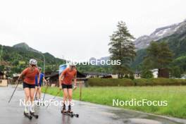 21.06.2024, Les Diablerets, Switzerland (SUI): Nadia Kaelin (SUI), Marina Kaelin (SUI), Desiree Steiner (SUI), (l-r) - Cross-Country summer training, Les Diablerets (SUI). www.nordicfocus.com. © Manzoni/NordicFocus. Every downloaded picture is fee-liable.