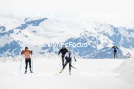 18.06.2024, Tignes, France (FRA): Gilonne Guigonnat (FRA), Léna Quintin (FRA), (l-r) - Cross-Country summer training, Tignes (FRA). www.nordicfocus.com. © Authamayou/NordicFocus. Every downloaded picture is fee-liable.