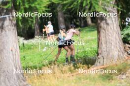 15.08.2024, Ulrichen, Switzerland (SUI): Lisa Lohmann (GER), Katherine Sauerbrey (GER), (l-r) - Cross-Country summer training, Ulrichen (SUI). www.nordicfocus.com. © Manzoni/NordicFocus. Every downloaded picture is fee-liable.