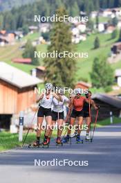 07.08.2024, Lenzerheide, Switzerland (SUI): Desiree Steiner (SUI), Nina Riederer (LIE), Alina Meier (SUI), Ramona Schoepfer (SUI), (l-r) - Cross-Country summer training, Lenzerheide (SUI). www.nordicfocus.com. © Manzoni/NordicFocus. Every downloaded picture is fee-liable.