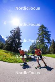 04.06.2024, Lenzerheide, Switzerland (SUI): Antonin Savary (SUI), Fabrizio Albasini (SUI), (l-r) - Cross-Country training, Lenzerheide (SUI). www.nordicfocus.com. © Manzoni/NordicFocus. Every downloaded picture is fee-liable.