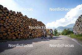 09.07.2024, Lavaze, Italy (ITA): Nadine Faehndrich (SUI), Cyril Faehndrich (SUI), (l-r)  - Cross-Country summer training, Lavaze (ITA). www.nordicfocus.com. © Vanzetta/NordicFocus. Every downloaded picture is fee-liable.