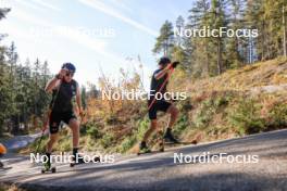 12.10.2024, Ramsau am Dachstein, Austria (AUT): Luca Petzold (GER), Alexander Brandner (GER), (l-r) - Cross-Country summer training, Ramsau am Dachstein (AUT). www.nordicfocus.com. © Manzoni/NordicFocus. Every downloaded picture is fee-liable.