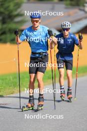 07.08.2024, Lenzerheide, Switzerland (SUI): Ilan Pittier (SUI), Jon-Fadri Nufer (SUI), (l-r) - Cross-Country summer training, Lenzerheide (SUI). www.nordicfocus.com. © Manzoni/NordicFocus. Every downloaded picture is fee-liable.