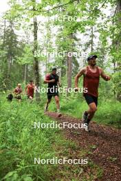 21.06.2024, Les Diablerets, Switzerland (SUI): Janik Riebli (SUI), Jonas Baumann (SUI), (l-r) - Cross-Country summer training, Les Diablerets (SUI). www.nordicfocus.com. © Manzoni/NordicFocus. Every downloaded picture is fee-liable.