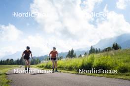 09.07.2024, Lavaze, Italy (ITA): Nicole Monsorno (ITA), Nadine Faehndrich (SUI), (l-r)  - Cross-Country summer training, Lavaze (ITA). www.nordicfocus.com. © Vanzetta/NordicFocus. Every downloaded picture is fee-liable.