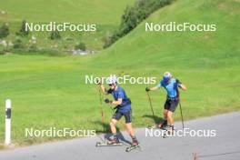 07.08.2024, Lenzerheide, Switzerland (SUI): Jon-Fadri Nufer (SUI), Ilan Pittier (SUI), (l-r) - Cross-Country summer training, Lenzerheide (SUI). www.nordicfocus.com. © Manzoni/NordicFocus. Every downloaded picture is fee-liable.