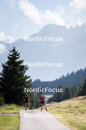 09.07.2024, Lavaze, Italy (ITA): Nicole Monsorno (ITA), Nadine Faehndrich (SUI), (l-r)  - Cross-Country summer training, Lavaze (ITA). www.nordicfocus.com. © Vanzetta/NordicFocus. Every downloaded picture is fee-liable.