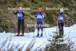 07.11.2024, Davos, Switzerland (SUI): Ilaria Gruber (SUI), Nadine Faehndrich (SUI), Estelle Darbellay (SUI), (l-r) - Cross-Country training, snowfarming track, Davos (SUI). www.nordicfocus.com. © Manzoni/NordicFocus. Every downloaded picture is fee-liable.