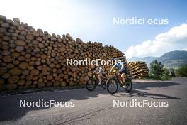 09.07.2024, Lavaze, Italy (ITA): Nadine Faehndrich (SUI), Cyril Faehndrich (SUI), (l-r)  - Cross-Country summer training, Lavaze (ITA). www.nordicfocus.com. © Vanzetta/NordicFocus. Every downloaded picture is fee-liable.