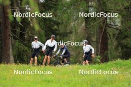 28.05.2024, Lenzerheide, Switzerland (SUI): Noe Naeff (SUI), Nicola Wigger (SUI), Marco Isenschmid (SUI), Jon-Fadri Nufer (SUI), (l-r) - Cross-Country training, Lenzerheide (SUI). www.nordicfocus.com. © Manzoni/NordicFocus. Every downloaded picture is fee-liable.