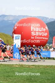 31.08.2024, Annecy, France (FRA): Delphine Claudel (FRA), Juliette Ducordeau (FRA), Julie Pierrel (FRA), Océane Michelon (FRA), (l-r) - Martin Fourcade Nordic Festival Cross-Country, Annecy (FRA). www.nordicfocus.com. © Manzoni/NordicFocus. Every downloaded picture is fee-liable.