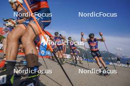 31.08.2024, Annecy, France (FRA): Richard Jouve (FRA), Clément Parisse (FRA), Julien Arnaud (FRA), (l-r)  - Martin Fourcade Nordic Festival Cross-Country, Annecy (FRA). www.nordicfocus.com. © Thibaut/NordicFocus. Every downloaded picture is fee-liable.