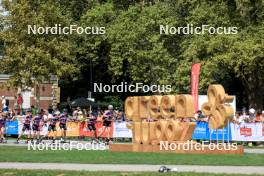 31.08.2024, Annecy, France (FRA): Maëlle Veyre (FRA), Juliette Ducordeau (FRA), Delphine Claudel (FRA), Océane Michelon (FRA), Victoria Carl (GER), (l-r) - Martin Fourcade Nordic Festival Cross-Country, Annecy (FRA). www.nordicfocus.com. © Manzoni/NordicFocus. Every downloaded picture is fee-liable.