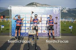 31.08.2024, Annecy, France (FRA): Sindre Bjornestad Skar (NOR), Michal Novak (CZE), Mathis Desloges (FRA), (l-r)  - Martin Fourcade Nordic Festival Cross-Country, Annecy (FRA). www.nordicfocus.com. © Thibaut/NordicFocus. Every downloaded picture is fee-liable.