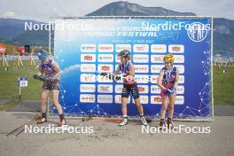 31.08.2024, Annecy, France (FRA): Victoria Carl (GER), Oceane Michelon (FRA), Marte Skaanes (NOR), (l-r) - Martin Fourcade Nordic Festival Cross-Country, Annecy (FRA). www.nordicfocus.com. © Thibaut/NordicFocus. Every downloaded picture is fee-liable.