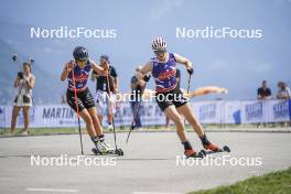 31.08.2024, Annecy, France (FRA): Julie Pierrel (FRA), Victoria Carl (GER), (l-r)  - Martin Fourcade Nordic Festival Cross-Country, Annecy (FRA). www.nordicfocus.com. © Thibaut/NordicFocus. Every downloaded picture is fee-liable.