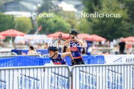 31.08.2024, Annecy, France (FRA): Clémence Didierlaurent (FRA), Cloé Pagnier (FRA), (l-r) - Martin Fourcade Nordic Festival Cross-Country, Annecy (FRA). www.nordicfocus.com. © Manzoni/NordicFocus. Every downloaded picture is fee-liable.