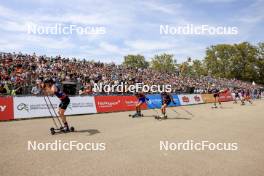 31.08.2024, Annecy, France (FRA): Maëlle Veyre (FRA), Ane Appelkvist Stenseth (NOR), Océane Michelon (FRA), (l-r) - Martin Fourcade Nordic Festival Cross-Country, Annecy (FRA). www.nordicfocus.com. © Manzoni/NordicFocus. Every downloaded picture is fee-liable.