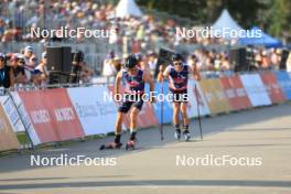 31.08.2024, Annecy, France (FRA): Hugo Lapalus (FRA), Jules Lapierre (FRA), (l-r) - Martin Fourcade Nordic Festival Cross-Country, Annecy (FRA). www.nordicfocus.com. © Manzoni/NordicFocus. Every downloaded picture is fee-liable.