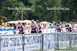 31.08.2024, Annecy, France (FRA): Delphine Claudel (FRA), Victoria Carl (GER), Juliette Ducordeau (FRA), Océane Michelon (FRA), (l-r) - Martin Fourcade Nordic Festival Cross-Country, Annecy (FRA). www.nordicfocus.com. © Manzoni/NordicFocus. Every downloaded picture is fee-liable.