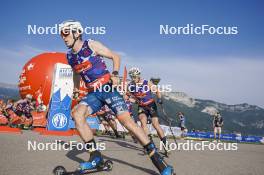 31.08.2024, Annecy, France (FRA): James Clugnet (GBR), Lucas Chanavat (FRA), (l-r)  - Martin Fourcade Nordic Festival Cross-Country, Annecy (FRA). www.nordicfocus.com. © Thibaut/NordicFocus. Every downloaded picture is fee-liable.