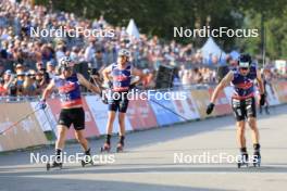 31.08.2024, Annecy, France (FRA): Sindre Bjornestad Skar (NOR), Mathis Desloges (FRA), Michal Novak (CZE), (l-r) - Martin Fourcade Nordic Festival Cross-Country, Annecy (FRA). www.nordicfocus.com. © Manzoni/NordicFocus. Every downloaded picture is fee-liable.