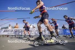 31.08.2024, Annecy, France (FRA): Julien Arnaud (FRA), Sabin Coupat (FRA), Clément Parisse (FRA), Jules Lapierre (FRA), (l-r)  - Martin Fourcade Nordic Festival Cross-Country, Annecy (FRA). www.nordicfocus.com. © Thibaut/NordicFocus. Every downloaded picture is fee-liable.