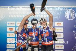 31.08.2024, Annecy, France (FRA): Sindre Bjornestad Skar (NOR), Michal Novak (CZE), Mathis Desloges (FRA), (l-r)  - Martin Fourcade Nordic Festival Cross-Country, Annecy (FRA). www.nordicfocus.com. © Thibaut/NordicFocus. Every downloaded picture is fee-liable.