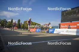 31.08.2024, Annecy, France (FRA): Mathis Desloges (FRA), Sindre Bjornestad Skar (NOR), Michal Novak (CZE), (l-r)  - Martin Fourcade Nordic Festival Cross-Country, Annecy (FRA). www.nordicfocus.com. © Thibaut/NordicFocus. Every downloaded picture is fee-liable.