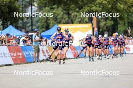 31.08.2024, Annecy, France (FRA): Maëlle Veyre (FRA), Victoria Carl (GER), (l-r) - Martin Fourcade Nordic Festival Cross-Country, Annecy (FRA). www.nordicfocus.com. © Manzoni/NordicFocus. Every downloaded picture is fee-liable.