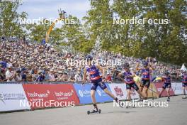 31.08.2024, Annecy, France (FRA): Océane Michelon (FRA), Julie Pierrel (FRA), (l-r)  - Martin Fourcade Nordic Festival Cross-Country, Annecy (FRA). www.nordicfocus.com. © Thibaut/NordicFocus. Every downloaded picture is fee-liable.