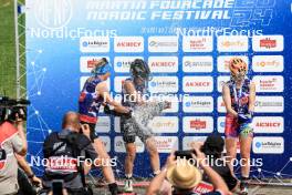 31.08.2024, Annecy, France (FRA): Victoria Carl (GER), Océane Michelon (FRA), Marte Skaanes (NOR), (l-r) - Martin Fourcade Nordic Festival Cross-Country, Annecy (FRA). www.nordicfocus.com. © Manzoni/NordicFocus. Every downloaded picture is fee-liable.