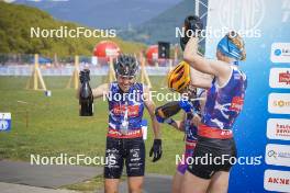 31.08.2024, Annecy, France (FRA): Victoria Carl (GER), Oceane Michelon (FRA), Marte Skaanes (NOR), (l-r) - Martin Fourcade Nordic Festival Cross-Country, Annecy (FRA). www.nordicfocus.com. © Thibaut/NordicFocus. Every downloaded picture is fee-liable.