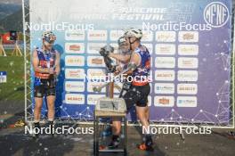 31.08.2024, Annecy, France (FRA): Sindre Bjornestad Skar (NOR), Michal Novak (CZE), Mathis Desloges (FRA), (l-r)  - Martin Fourcade Nordic Festival Cross-Country, Annecy (FRA). www.nordicfocus.com. © Thibaut/NordicFocus. Every downloaded picture is fee-liable.