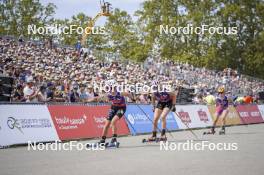 31.08.2024, Annecy, France (FRA): Delphine Claudel (FRA), Victoria Carl (GER), Marte Skaanes (NOR), (l-r)  - Martin Fourcade Nordic Festival Cross-Country, Annecy (FRA). www.nordicfocus.com. © Thibaut/NordicFocus. Every downloaded picture is fee-liable.