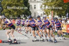 31.08.2024, Annecy, France (FRA): Julie Pierrel (FRA), Maëlle Veyre (FRA), Maja Dahlqvist (SUE), (l-r)  - Martin Fourcade Nordic Festival Cross-Country, Annecy (FRA). www.nordicfocus.com. © Thibaut/NordicFocus. Every downloaded picture is fee-liable.