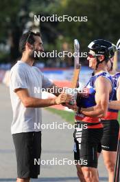 31.08.2024, Annecy, France (FRA): Martin Fourcad (FRA), Michal Novak (CZE), (l-r) - Martin Fourcade Nordic Festival Cross-Country, Annecy (FRA). www.nordicfocus.com. © Manzoni/NordicFocus. Every downloaded picture is fee-liable.