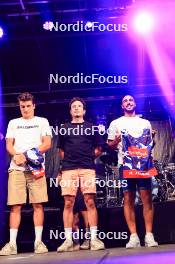 30.08.2024, Annecy, France (FRA): Theo Schely (FRA), Jules Lapierre (FRA), Richard Jouve (FRA), (l-r) - Martin Fourcade Nordic Festival Cross-Country, Annecy (FRA). www.nordicfocus.com. © Manzoni/NordicFocus. Every downloaded picture is fee-liable.