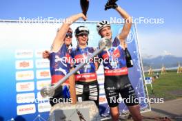 31.08.2024, Annecy, France (FRA): Sindre Bjornestad Skar (NOR), Michal Novak (CZE), Mathis Desloges (FRA), (l-r) - Martin Fourcade Nordic Festival Cross-Country, Annecy (FRA). www.nordicfocus.com. © Manzoni/NordicFocus. Every downloaded picture is fee-liable.