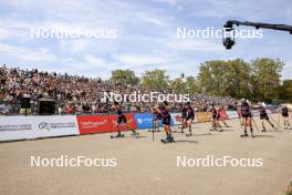 31.08.2024, Annecy, France (FRA): Gilonne Guigonnat (FRA), Jeanne Richard (FRA), Cloé Pagnier (FRA), (l-r) - Martin Fourcade Nordic Festival Cross-Country, Annecy (FRA). www.nordicfocus.com. © Manzoni/NordicFocus. Every downloaded picture is fee-liable.