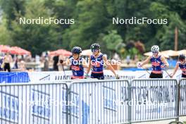 31.08.2024, Annecy, France (FRA): Clémence Didierlaurent (FRA), Cloé Pagnier (FRA), Maja Dahlqvist (SWE), (l-r) - Martin Fourcade Nordic Festival Cross-Country, Annecy (FRA). www.nordicfocus.com. © Manzoni/NordicFocus. Every downloaded picture is fee-liable.