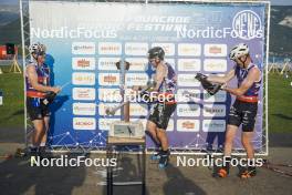 31.08.2024, Annecy, France (FRA): Sindre Bjornestad Skar (NOR), Michal Novak (CZE), Mathis Desloges (FRA), (l-r)  - Martin Fourcade Nordic Festival Cross-Country, Annecy (FRA). www.nordicfocus.com. © Thibaut/NordicFocus. Every downloaded picture is fee-liable.